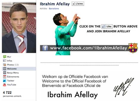 Affelay est sur Facebook
