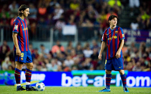 Ibrahimovic et Messi ensemble au FC Barcelone en 2009 - @Iconsport