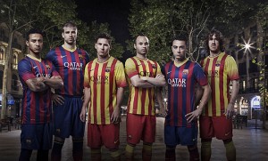 Les nouveaux maillots du FC Barcelone, saison 2013-2014