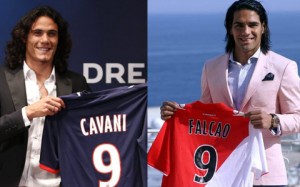 Cavani (PSG) et Falcao (ASM) ensemble dans le 11 le plus cher de la Ligue, saison 2013-2014.