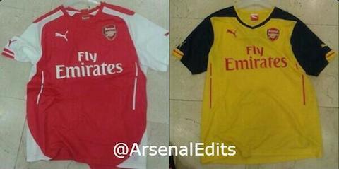 Voilà les maillots que devraient porter les Gunners d'Arsenal pour la saison 2014-2015.