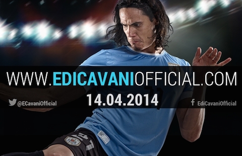 L'attaquant du PSG, Edison Cavani, a lancé son site officiel.