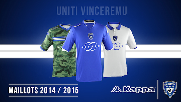 Le SC Bastia a dévoilé ses trois maillots pour l'exercice 2014-2015 - @Kappa