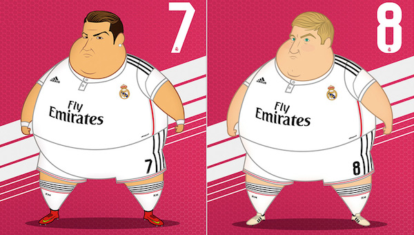Voici ce que pourraient être Cristiano Ronaldo et Toni Kroos s'ils étaient obèses - @Fulvio Obregon