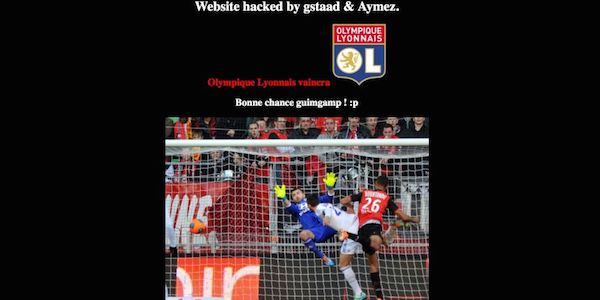 Le site officiel de l'En Avant Guingamp a été victime de pirates fans de l'OL.