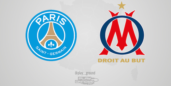 Voici ce que seraient les logos du PSG et de l'OM si leurs couleurs étaient inversées. @Play-ground.fr