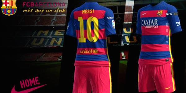 Le FC Barcelone jouera donc dans un maillot à bandes horizontales en 2015-2016.