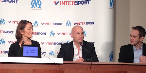 Corinne Gensollen (OM) Jacky Rihouet (Intersport, au centre) ont négocié la prolongation d'un an du contrat. - @Sportune