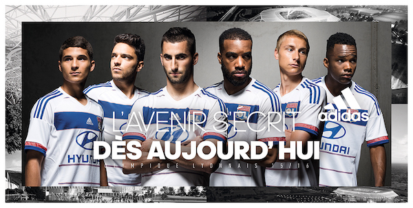 L'Ol recevra Bordeaux ce week-end puis toute la saison prochaine avec ce maillot blanc, 2015-2016. - @Adidas