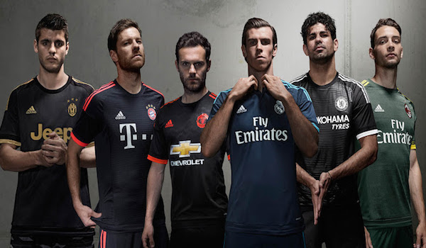 Gareth Bale, Diego Costa ou encore Motta réunis sur une même photo : ce tour de force est signé adidas pour la présentation des maillots third 2015-2016. - @adidas