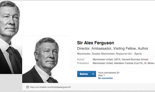 L'ex-coach légendaire de Manchester United et sur Linkedin. - @DR
