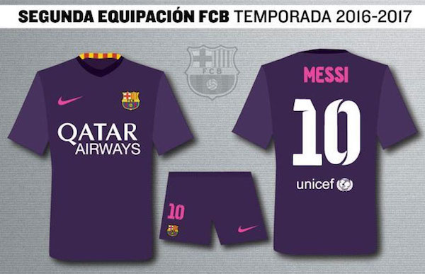 Prototype maillot extérieur FC Barcelone 2016-2017