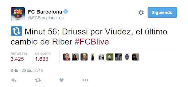 Tweet FC Barcelone Mondial Clubs River