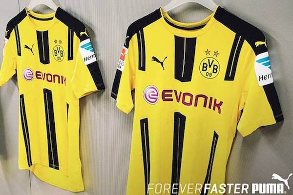 Le nouveau maillot domicile 2016-2017 du Borussia Dortmund a été officialisé en même temps que l'arrivée d'Osmane Dembélé. - @DR