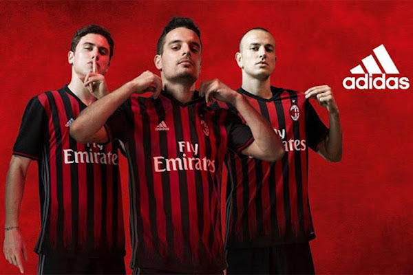 adidas a officialisé le maillot domicile du Milan AC pour la saison 2016-2017. - @DR