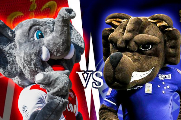 L'éléphant de l'AS Monaco et le rhinocéros du Cruzeiro se sont disputés un sympathique duel, cette semaine.