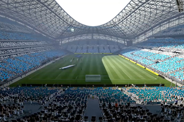 Petit tour du Vélodrome de l'OM numérisé sur FIFA 17.